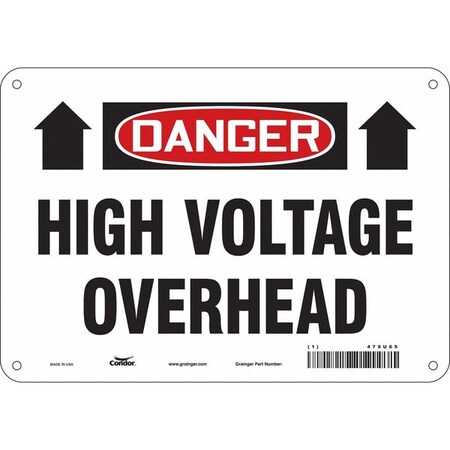 Condor Safety Sign, 7 in Height, 10 in Width, Polyethylene, Vertical Rectangle, English, 479U65 479U65