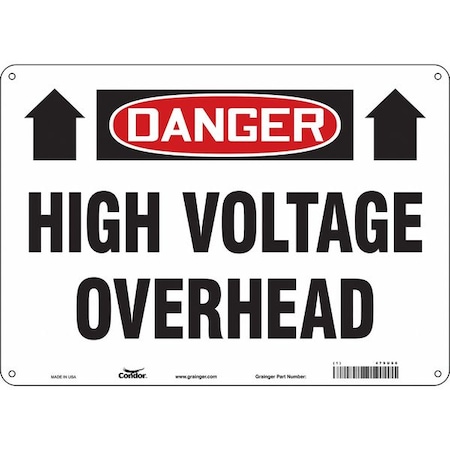 Condor Safety Sign, 10 in Height, 14 in Width, Polyethylene, Horizontal Rectangle, English, 479U66 479U66