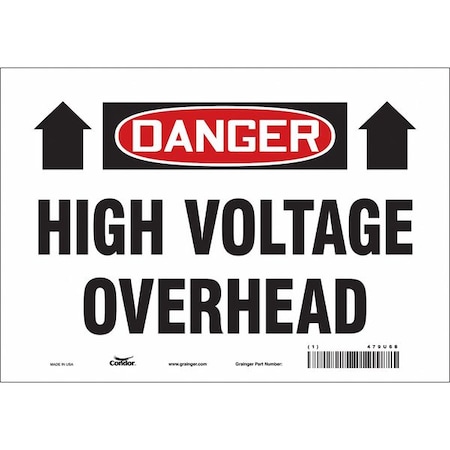 Condor Safety Sign, 7 in Height, 10 in Width, Vinyl, Vertical Rectangle, English, 479U68 479U68