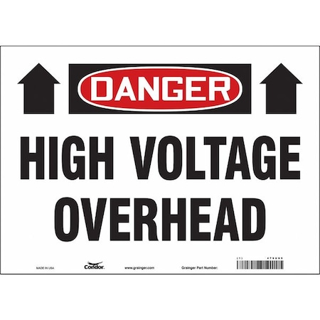 Condor Safety Sign, 10 in Height, 14 in Width, Vinyl, Horizontal Rectangle, English, 479U69 479U69
