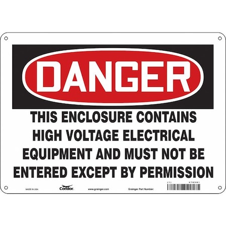 Condor Safety Sign, 10 in Height, 14 in Width, Polyethylene, Horizontal Rectangle, English, 479V81 479V81