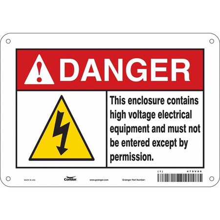 Condor Safety Sign, 7 in Height, 10 in Width, Polyethylene, Vertical Rectangle, English, 479V86 479V86
