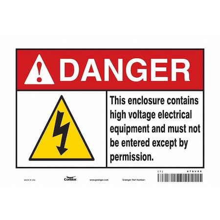 Condor Safety Sign, 7 in Height, 10 in Width, Vinyl, Vertical Rectangle, English, 479V88 479V88