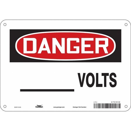 Condor Safety Sign, 7 in Height, 10 in Width, Aluminum, Vertical Rectangle, English, 479V90 479V90