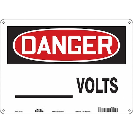 Condor Safety Sign, 10 in Height, 14 in Width, Aluminum, Horizontal Rectangle, English, 479V91 479V91