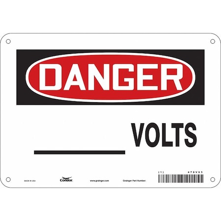 Condor Safety Sign, 7 in Height, 10 in Width, Polyethylene, Vertical Rectangle, English, 479V93 479V93