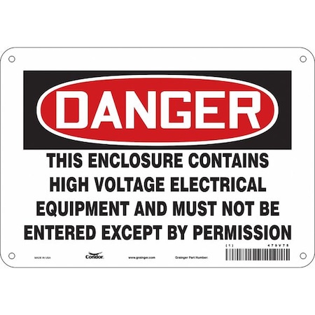 Condor Safety Sign, 7 in Height, 10 in Width, Aluminum, Vertical Rectangle, English, 479V78 479V78