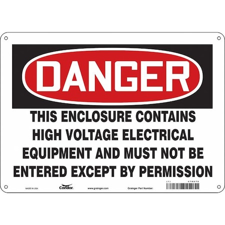 Condor Safety Sign, 10 in Height, 14 in Width, Aluminum, Horizontal Rectangle, English, 479V79 479V79