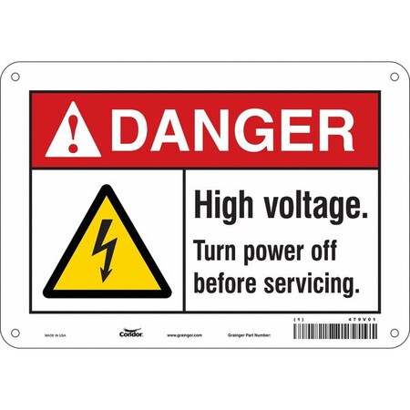 Condor Safety Sign, 7 in Height, 10 in Width, Aluminum, Vertical Rectangle, English, 479V01 479V01