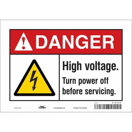 Condor Safety Sign, 7 in Height, 10 in Width, Vinyl, Vertical Rectangle, English, 479V06 479V06