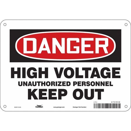 Condor Safety Sign, 7 in Height, 10 in Width, Aluminum, Vertical Rectangle, English, 479V08 479V08