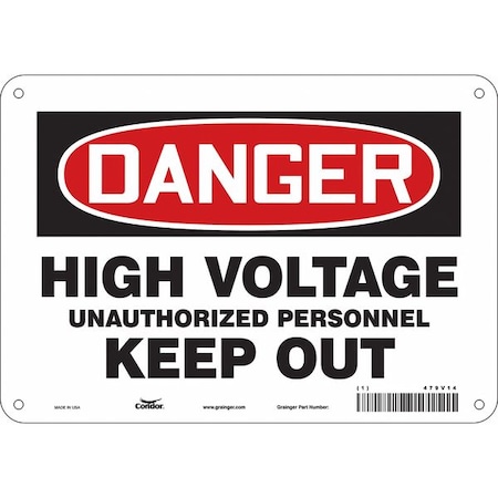 Condor Safety Sign, 7 in Height, 10 in Width, Polyethylene, Vertical Rectangle, English, 479V14 479V14