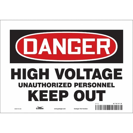 Condor Safety Sign, 7 in Height, 10 in Width, Vinyl, Vertical Rectangle, English, 479V18 479V18