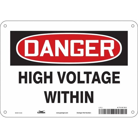 Condor Safety Sign, 7 in Height, 10 in Width, Aluminum, Vertical Rectangle, English, 479V50 479V50