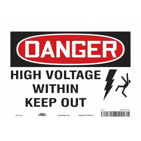 Condor Safety Sign, 7 in Height, 10 in Width, Vinyl, Vertical Rectangle, English, 479V63 479V63