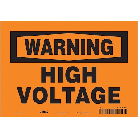 Condor Safety Sign, 7 in Height, 10 in Width, Vinyl, Vertical Rectangle, English, 479W80 479W80