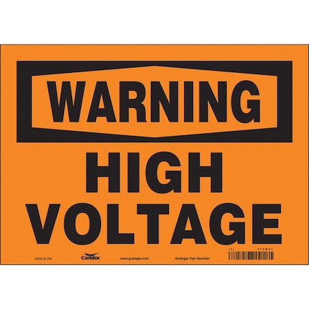 Condor Safety Sign, 10 in Height, 14 in Width, Vinyl, Horizontal Rectangle, English, 479W81 479W81