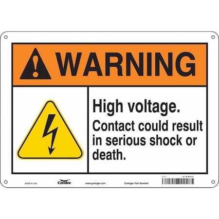 Condor Safety Sign, 10 in Height, 14 in Width, Polyethylene, Horizontal Rectangle, English, 479W85 479W85