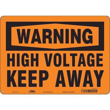 Condor Safety Sign, 10 in Height, 14 in Width, Aluminum, Horizontal Rectangle, English, 479W89 479W89