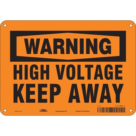 Condor Safety Sign, 7 in Height, 10 in Width, Polyethylene, Vertical Rectangle, English, 479W91 479W91