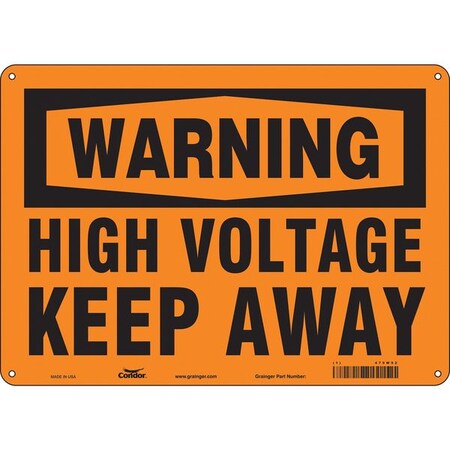 Condor Safety Sign, 10 in Height, 14 in Width, Polyethylene, Horizontal Rectangle, English, 479W92 479W92