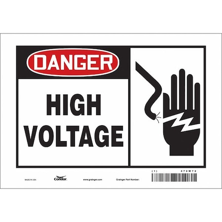 Condor Safety Sign, 7 in Height, 10 in Width, Vinyl, Vertical Rectangle, English, 479W72 479W72
