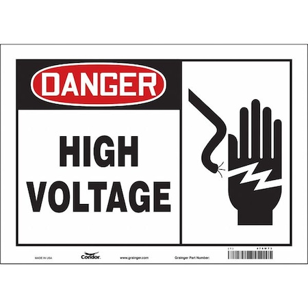 Condor Safety Sign, 10 in Height, 14 in Width, Vinyl, Horizontal Rectangle, English, 479W73 479W73