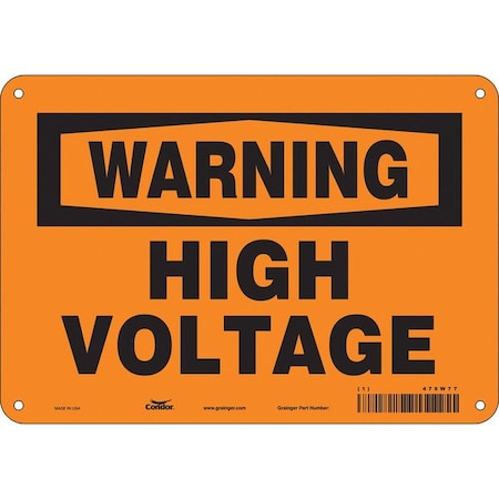 Condor Safety Sign, 7 in Height, 10 in Width, Polyethylene, Vertical Rectangle, English, 479W77 479W77