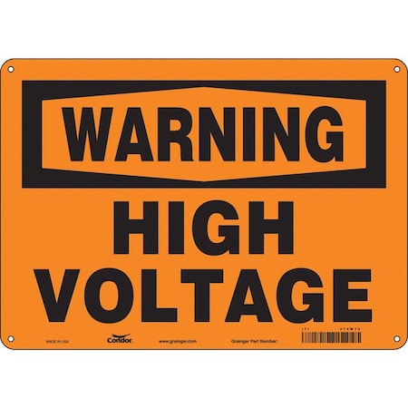 Condor Safety Sign, 10 in Height, 14 in Width, Polyethylene, Horizontal Rectangle, English, 479W78 479W78