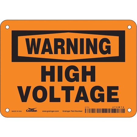 Condor Safety Sign, 5 in Height, 7 in Width, Vinyl, Horizontal Rectangle, English, 479W79 479W79