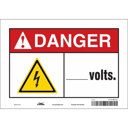 Condor Safety Sign, 7 in Height, 10 in Width, Vinyl, Vertical Rectangle, English, 479W09 479W09