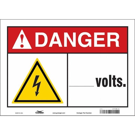 Condor Safety Sign, 10 in Height, 14 in Width, Vinyl, Horizontal Rectangle, English, 479W10 479W10