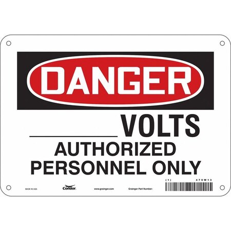 Condor Safety Sign, 7 in Height, 10 in Width, Polyethylene, Vertical Rectangle, English, 479W13 479W13