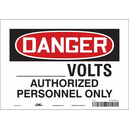 Condor Safety Sign, 7 in Height, 10 in Width, Vinyl, Vertical Rectangle, English, 479W15 479W15