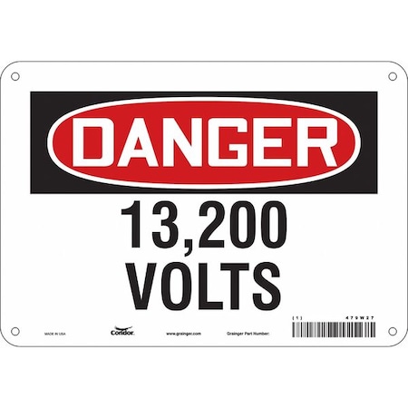 Condor Safety Sign, 7 in Height, 10 in Width, Aluminum, Vertical Rectangle, English, 479W27 479W27