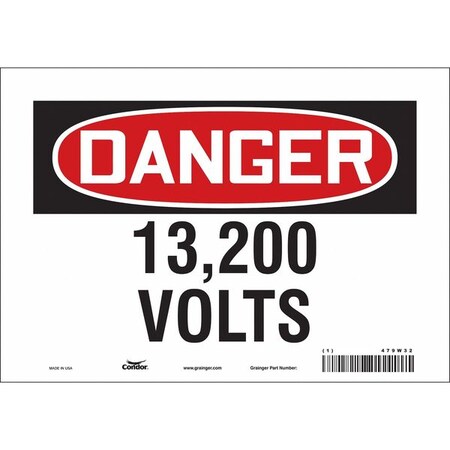 Condor Safety Sign, 7 in Height, 10 in Width, Vinyl, Vertical Rectangle, English, 479W32 479W32