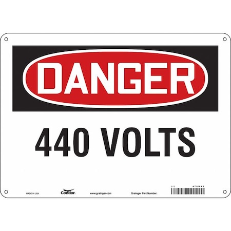 Condor Safety Sign, 10 in Height, 14 in Width, Aluminum, Horizontal Rectangle, English, 479W42 479W42