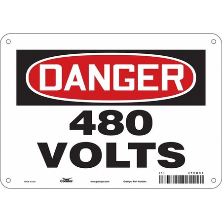 Condor Safety Sign, 7 in Height, 10 in Width, Polyethylene, Vertical Rectangle, English, 479W56 479W56