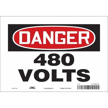 Condor Safety Sign, 7 in Height, 10 in Width, Vinyl, Vertical Rectangle, English, 479W58 479W58