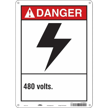 Condor Safety Sign, 14 in Height, 10 in Width, Aluminum, Vertical Rectangle, English, 479W61 479W61