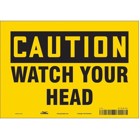 Condor Caution, WATCH YOUR HEAD, 10 in W x 7 in H, Vertical Rectangle, Vinyl, 479C30 479C30