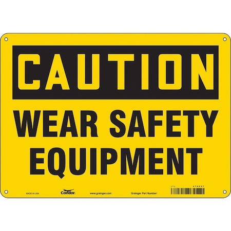 Condor Safety Sign, 10 in Height, 14 in Width, Aluminum, Horizontal Rectangle, English, 479C57 479C57