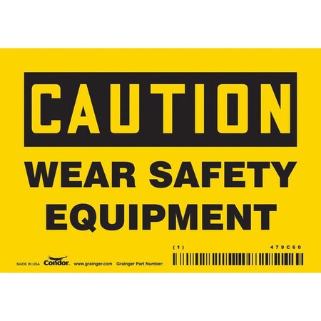 Condor Safety Sign, 3 1/2 in Height, 5 in Width, Vinyl, Horizontal Rectangle, English, 479C60 479C60