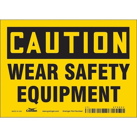 Condor Safety Sign, 5 in Height, 7 in Width, Vinyl, Horizontal Rectangle, English, 479C61 479C61