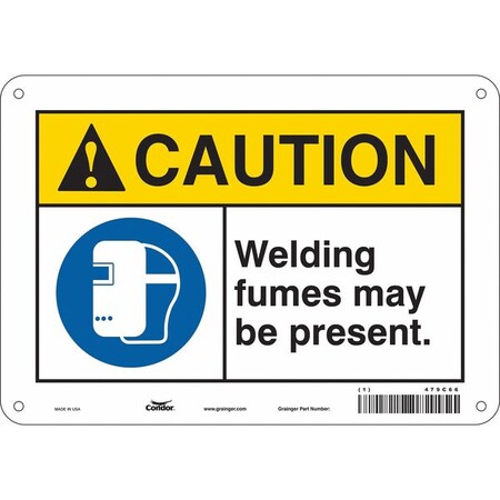 Condor Safety Sign, 7 in Height, 10 in Width, Polyethylene, Vertical Rectangle, English, 479C66 479C66