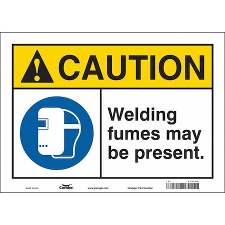Condor Safety Sign, 10 in Height, 14 in Width, Vinyl, Horizontal Rectangle, English, 479C69 479C69
