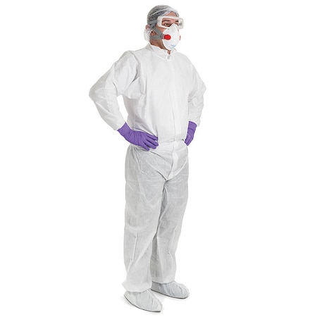 Kimtech Coveralls, L, Wht, Non-Woven Lam, PK25 47953