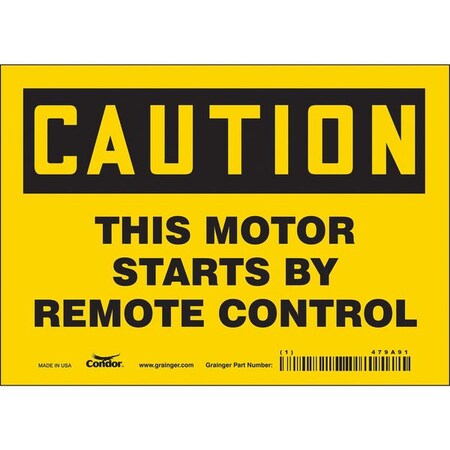 Condor Safety Sign, 5 in Height, 7 in Width, Vinyl, Horizontal Rectangle, English, 479A91 479A91