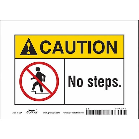 Condor Caution, NO STEPS., 7 in W x 5 in H, Horizontal Rectangle, Vinyl, 479A06 479A06