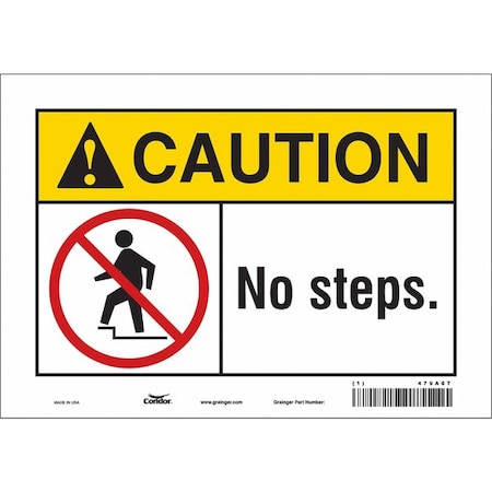 Condor Caution, NO STEPS., 10 in W x 7 in H, Vertical Rectangle, Vinyl, 479A07 479A07